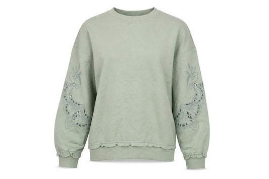 Autonomy Womens Green Cotton Pullover Sweatshirt Size S Pullover