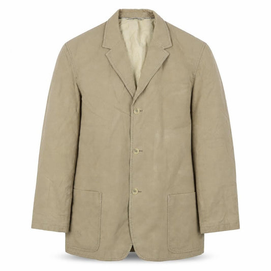 Swept Mens Beige Biker Jacket Size L Button - Inside pocket