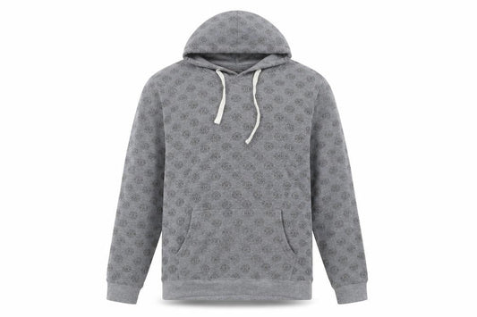 Johnny Cotton Mens Grey Geometric Polyester Pullover Hoodie Size M