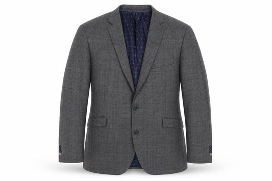 Brook Taverner Mens Grey Plaid Polyester Jacket Suit Jacket Size 48 Regular