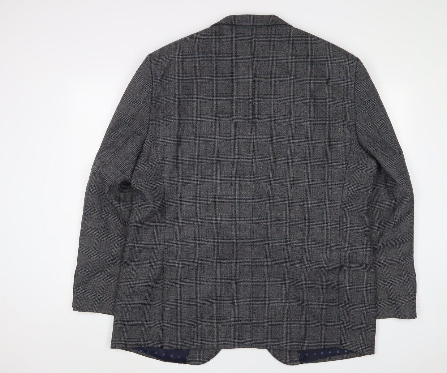 Brook Taverner Mens Grey Plaid Polyester Jacket Suit Jacket Size 48 Regular