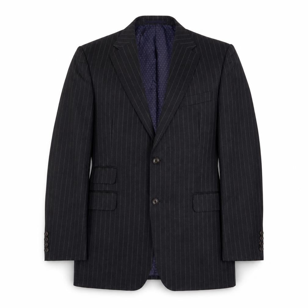 Marks & Spencer Mens Grey Striped Wool Jacket Suit Jacket Size 42 Regular