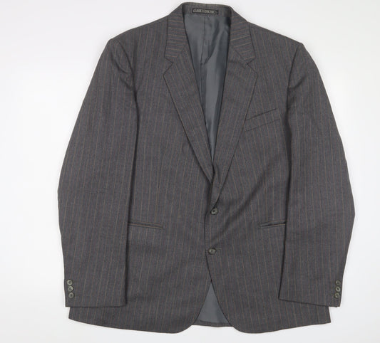 Charles Barker Mens Grey Striped Polyester Jacket Suit Jacket Size 44 Regular