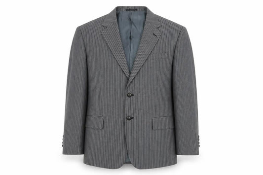 Brook Taverner Mens Grey Striped Wool Jacket Suit Jacket Size 44 Regular