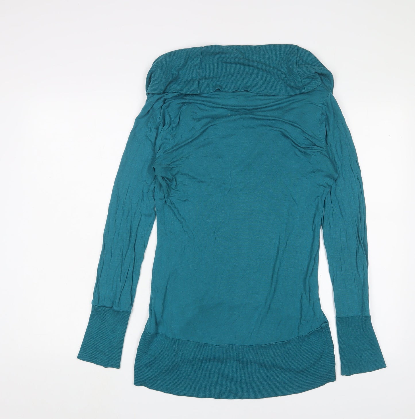 Oasis Womens Blue Roll Neck Viscose Pullover Jumper Size 12