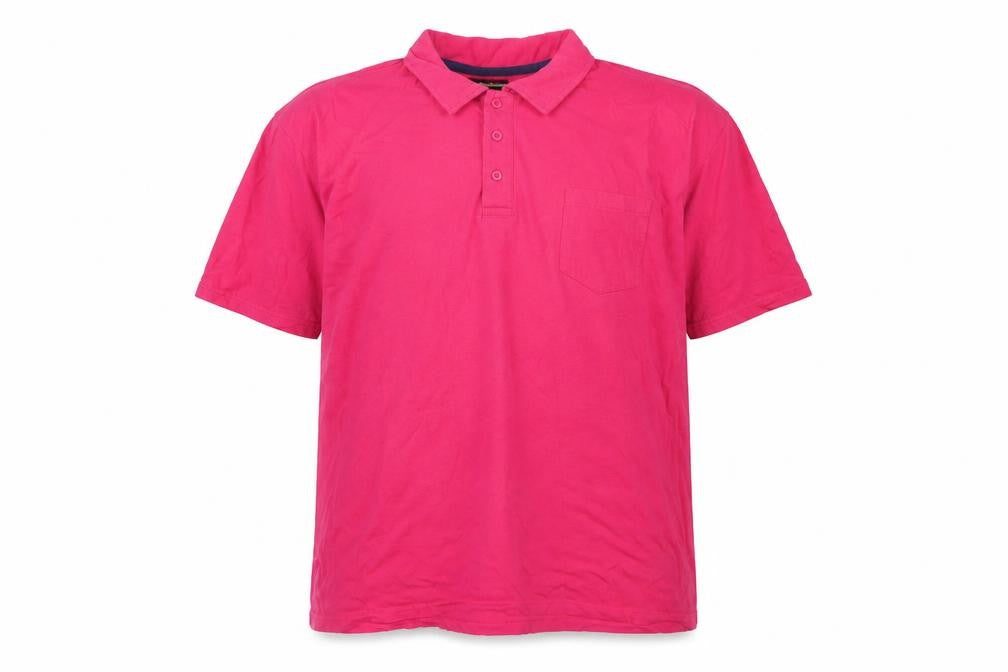 Atlas Mens Pink Cotton Polo Size 3XL Collared Button