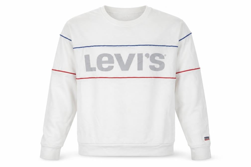 Levi's Mens White Cotton Pullover Sweatshirt Size L - Logo