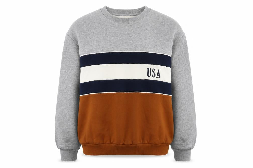 Pacific Republic Womens Multicoloured Striped Cotton Pullover Sweatshirt Size S Pullover - USA