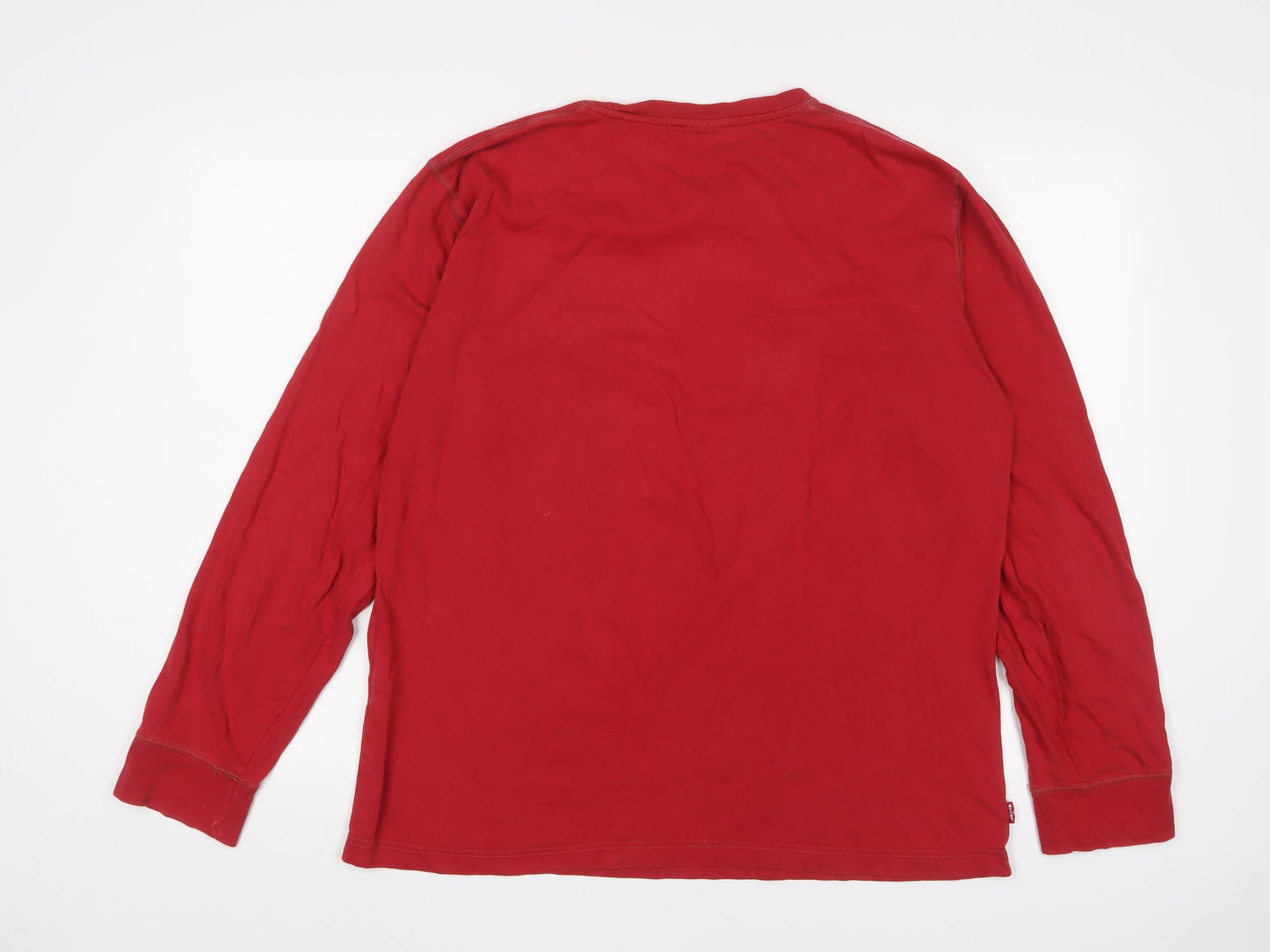 Levi's Mens Red Cotton T-Shirt Size L Crew Neck - San Francisco