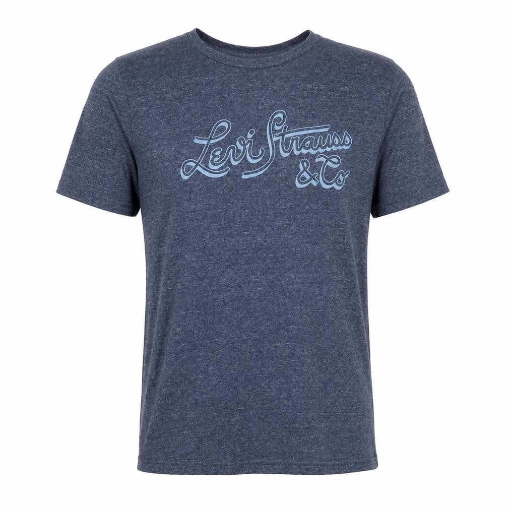 Levi's Mens Blue Cotton T-Shirt Size M Crew Neck - Logo
