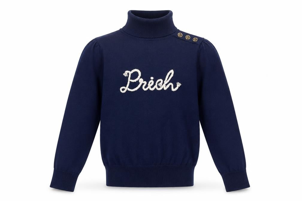Prich Girls Blue Roll Neck Acrylic Pullover Jumper Size 13 Years Pullover - Buttons