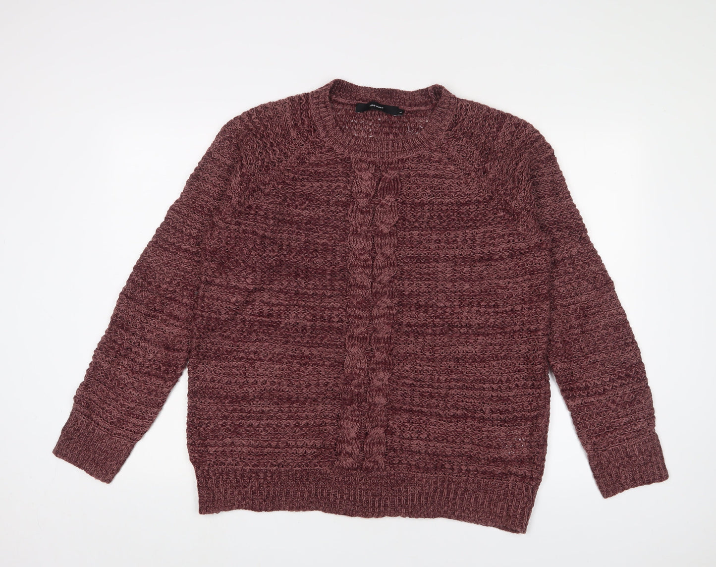 VERO MODA Womens Purple Crew Neck Acrylic Pullover Jumper Size L