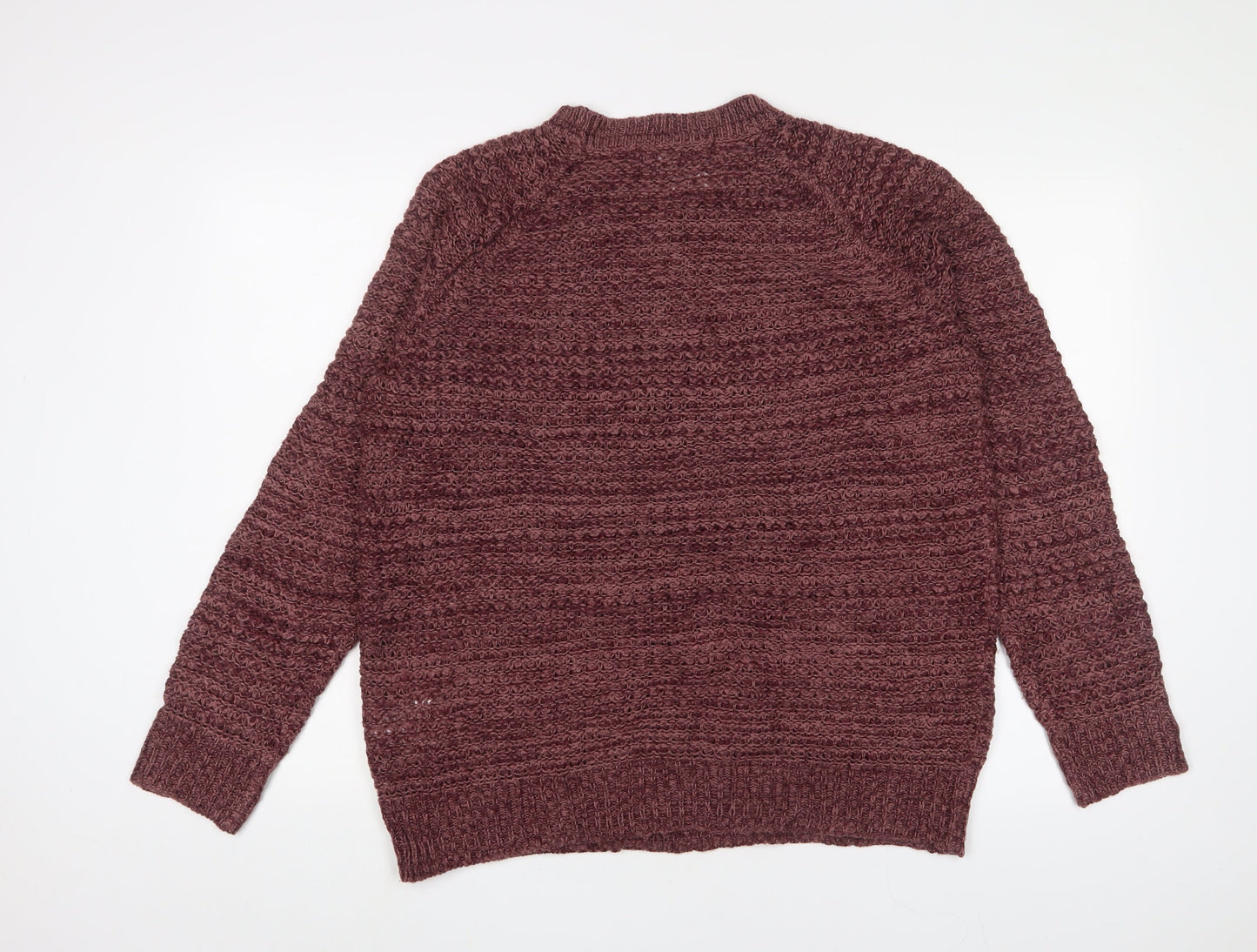 VERO MODA Womens Purple Crew Neck Acrylic Pullover Jumper Size L