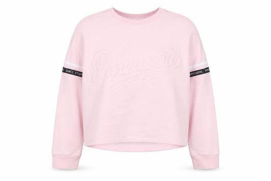 Pineapple Girls Pink Cotton Pullover Sweatshirt Size 9-10 Years Pullover - Logo, Embroidered