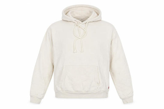 Levi's Mens White Cotton Pullover Hoodie Size M - Logo, Embroidered