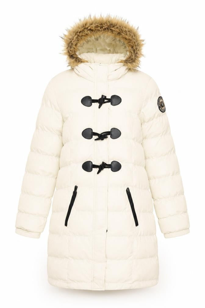 Brave Soul Womens White Puffer Jacket Coat Size 8 Zip