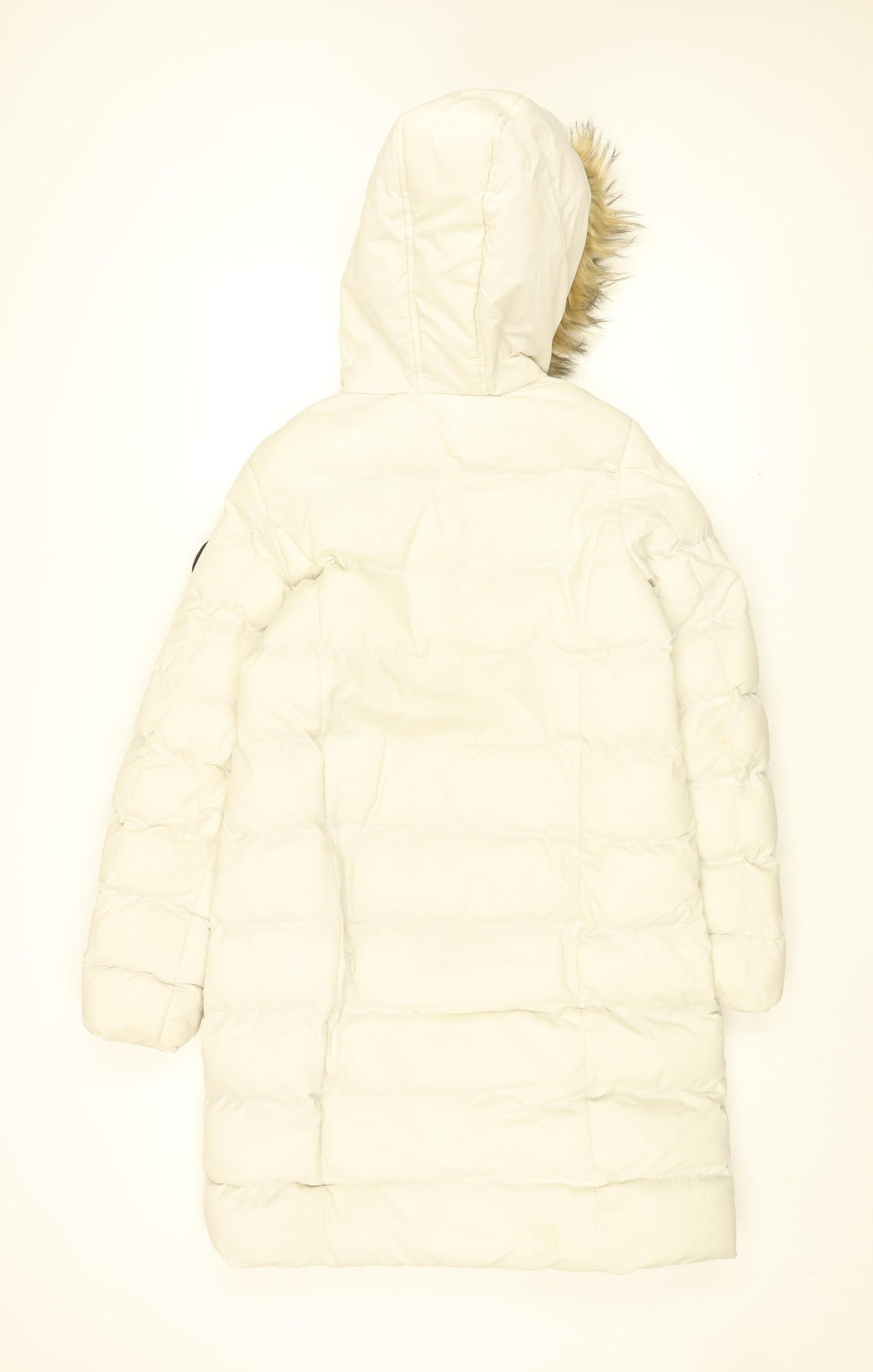 Brave Soul Womens White Puffer Jacket Coat Size 8 Zip