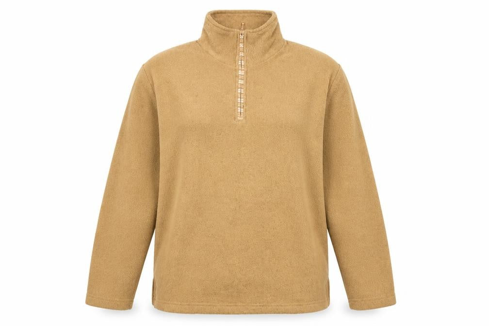 Bonmarché Womens Beige Polyester Pullover Sweatshirt Size M Zip