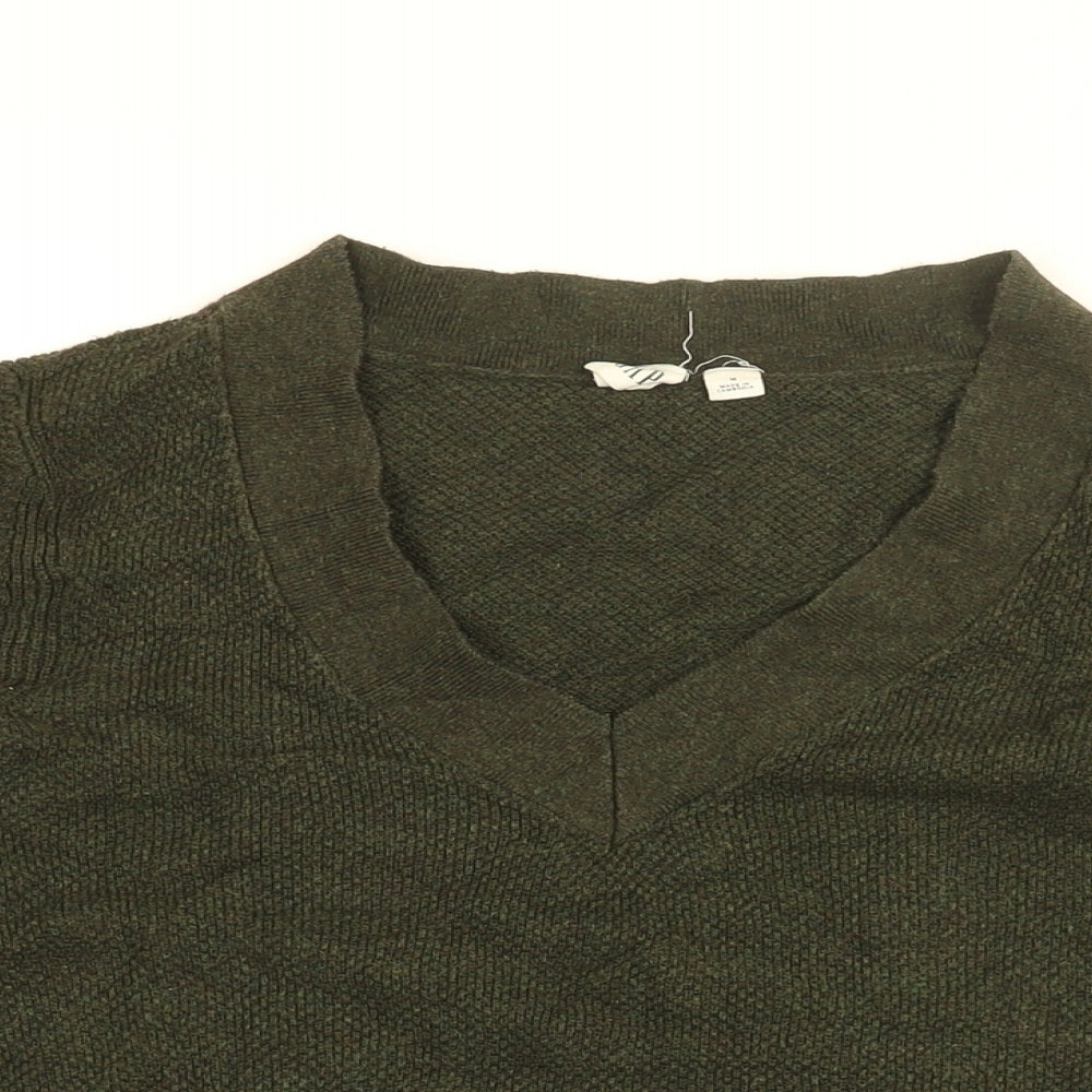 Gap Womens Green V-Neck Cotton Pullover Jumper Size M