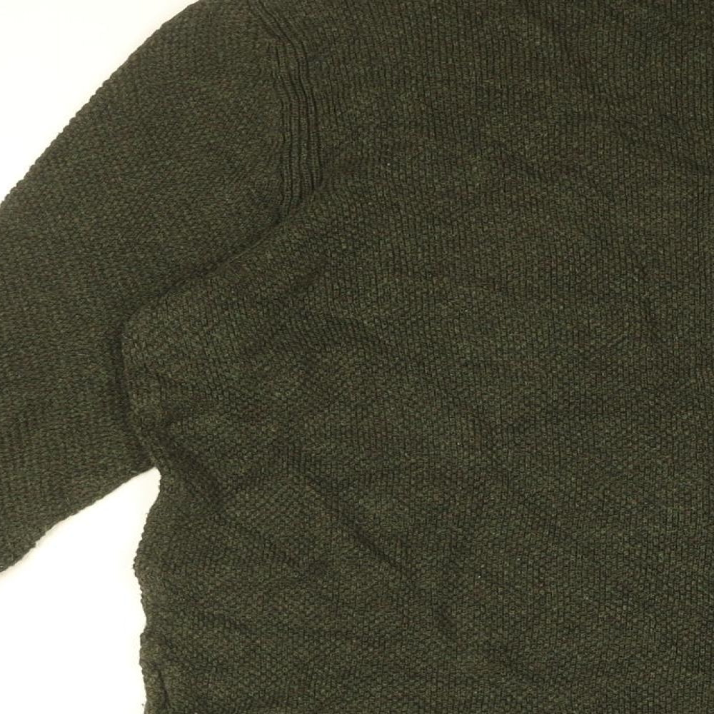 Gap Womens Green V-Neck Cotton Pullover Jumper Size M