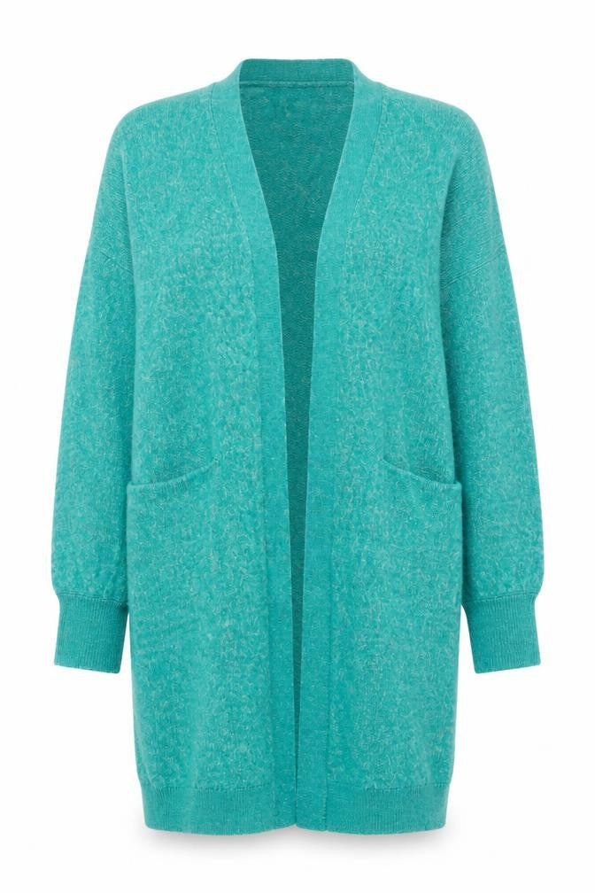 Y.A.S Womens Blue V-Neck Nylon Cardigan Jumper Size XL