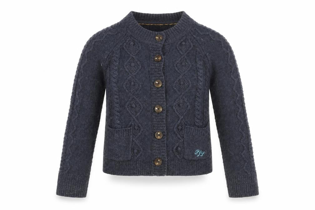 Pepe Jeans Womens Blue Round Neck Nylon Cardigan Jumper Size 12