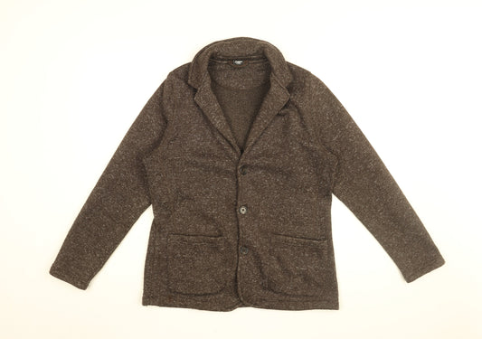 Cotton Traders Womens Brown Jacket Blazer Size S Button