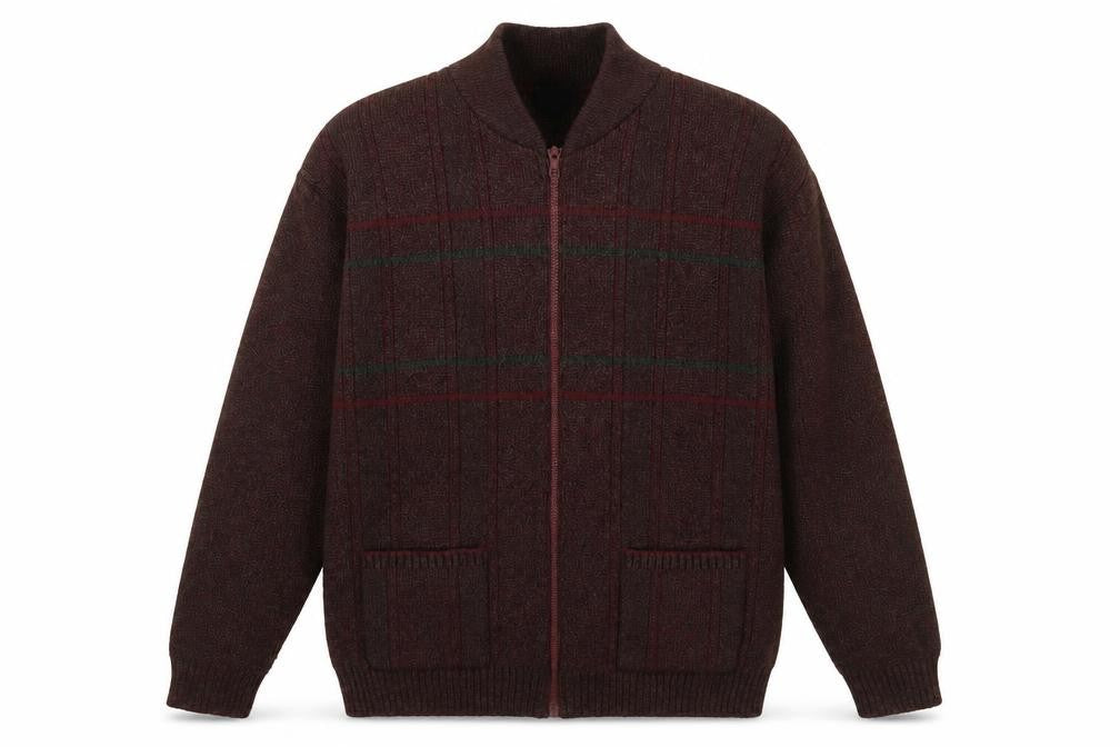 Four Seasons Mens Red Acrylic Full Zip Sweatshirt Size L