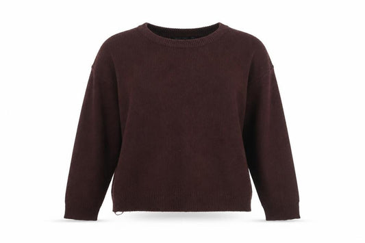 Brave Soul Womens Brown Round Neck Acrylic Pullover Jumper Size M