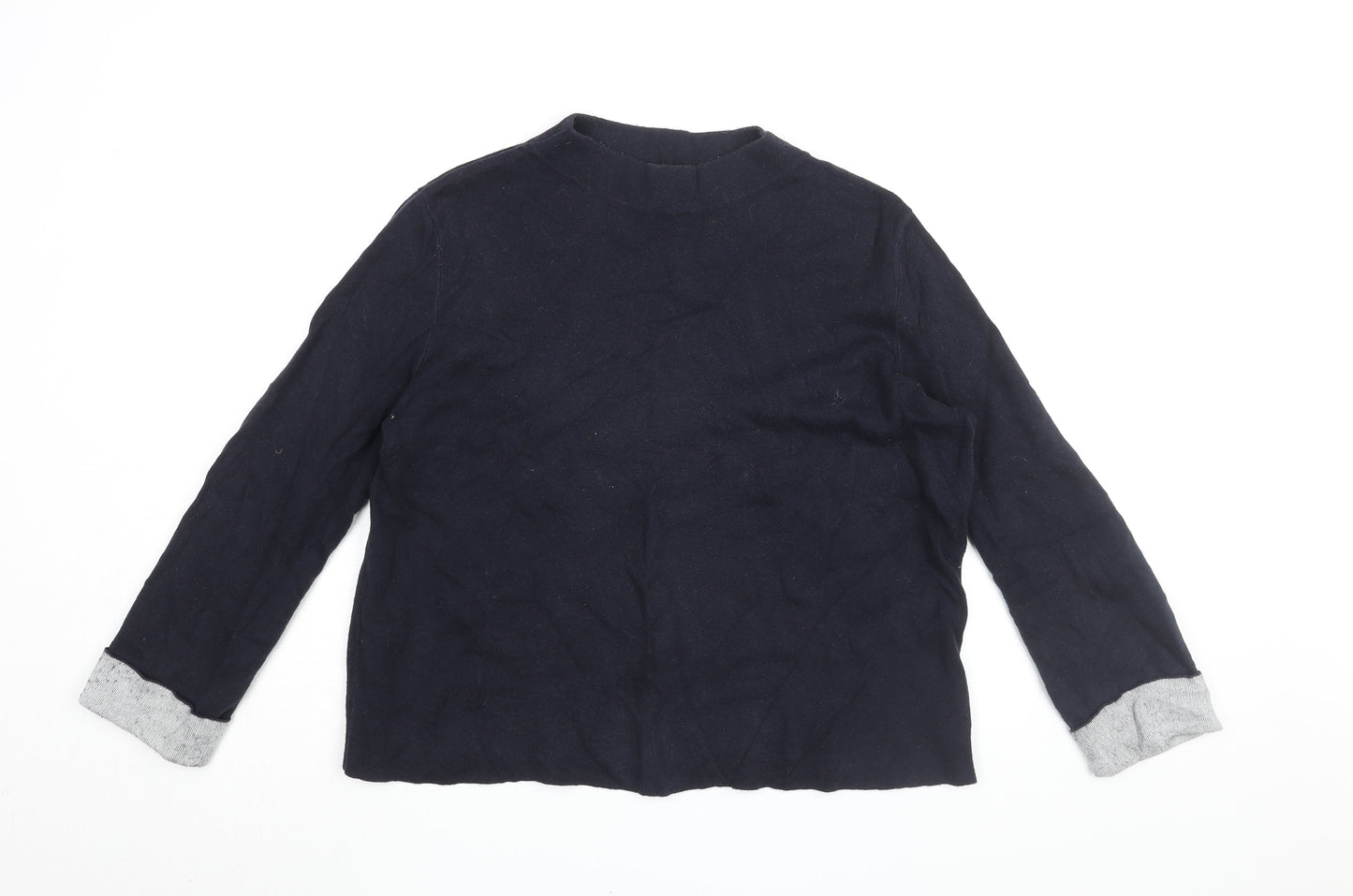 ESpirit Womens Blue High Neck Cotton Pullover Jumper Size M