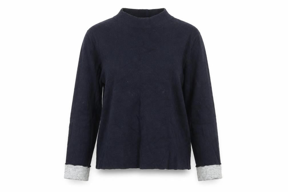 ESpirit Womens Blue High Neck Cotton Pullover Jumper Size M