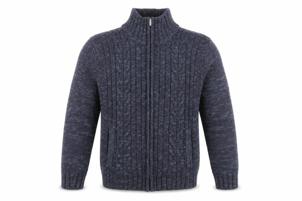 Tom Hagan Mens Blue Wool Full Zip Sweatshirt Size L