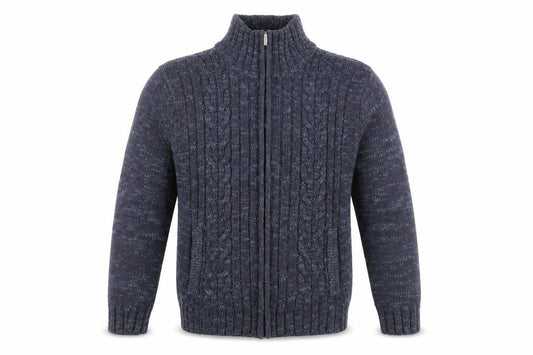 Tom Hagan Mens Blue Wool Full Zip Sweatshirt Size L