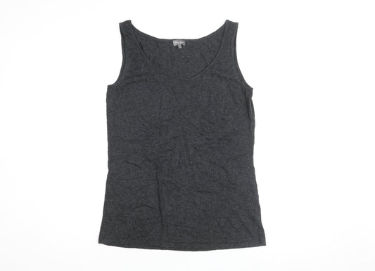 Phase Eight Womens Black Acrylic Basic Tank Size L Round Neck
