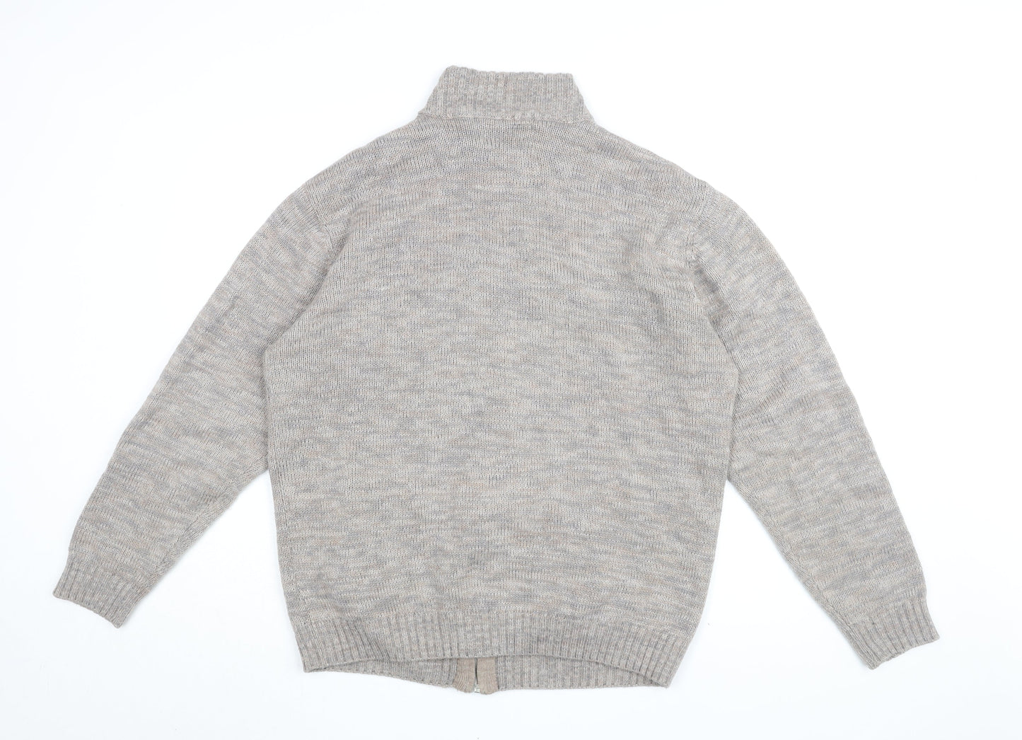 Atlas For Men Mens Beige Acrylic Full Zip Sweatshirt Size L