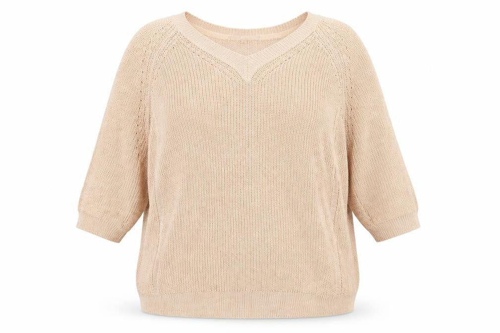 NEXT Womens Gold V-Neck Acrylic Pullover Jumper Size XL