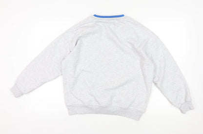 Back view of Disney Grey Stitch Pullover Sweatshirt XS