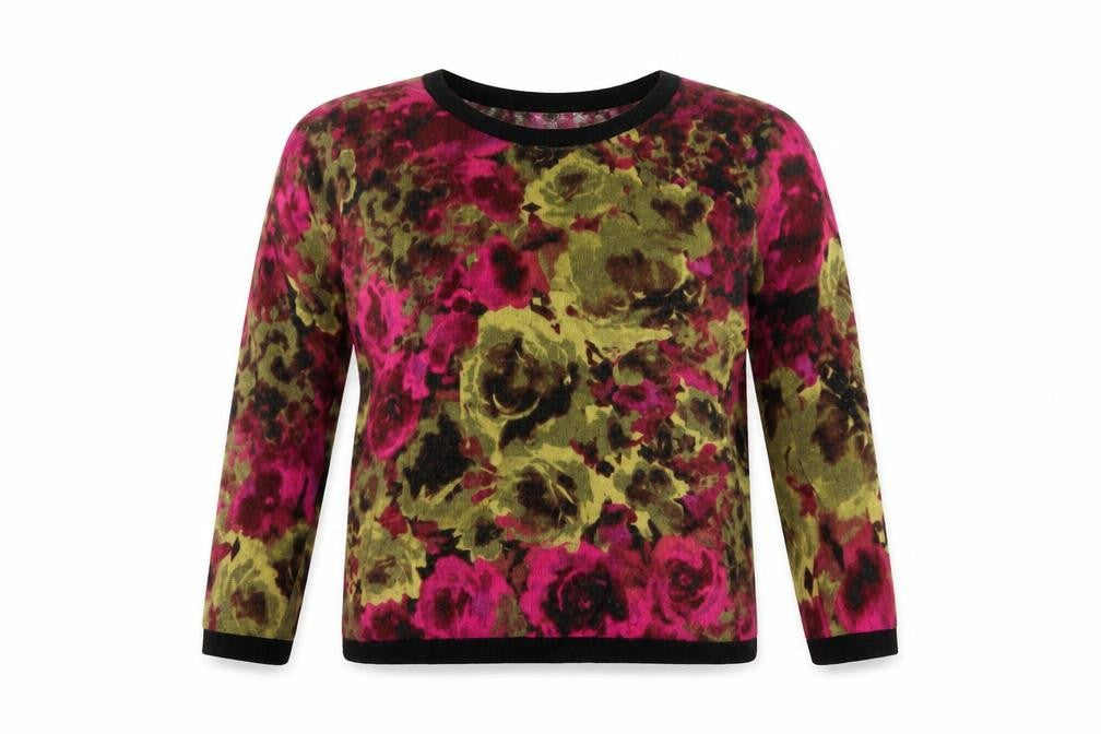 Amaryllis Floral Button Cardigan, Multicoloured, Size L
