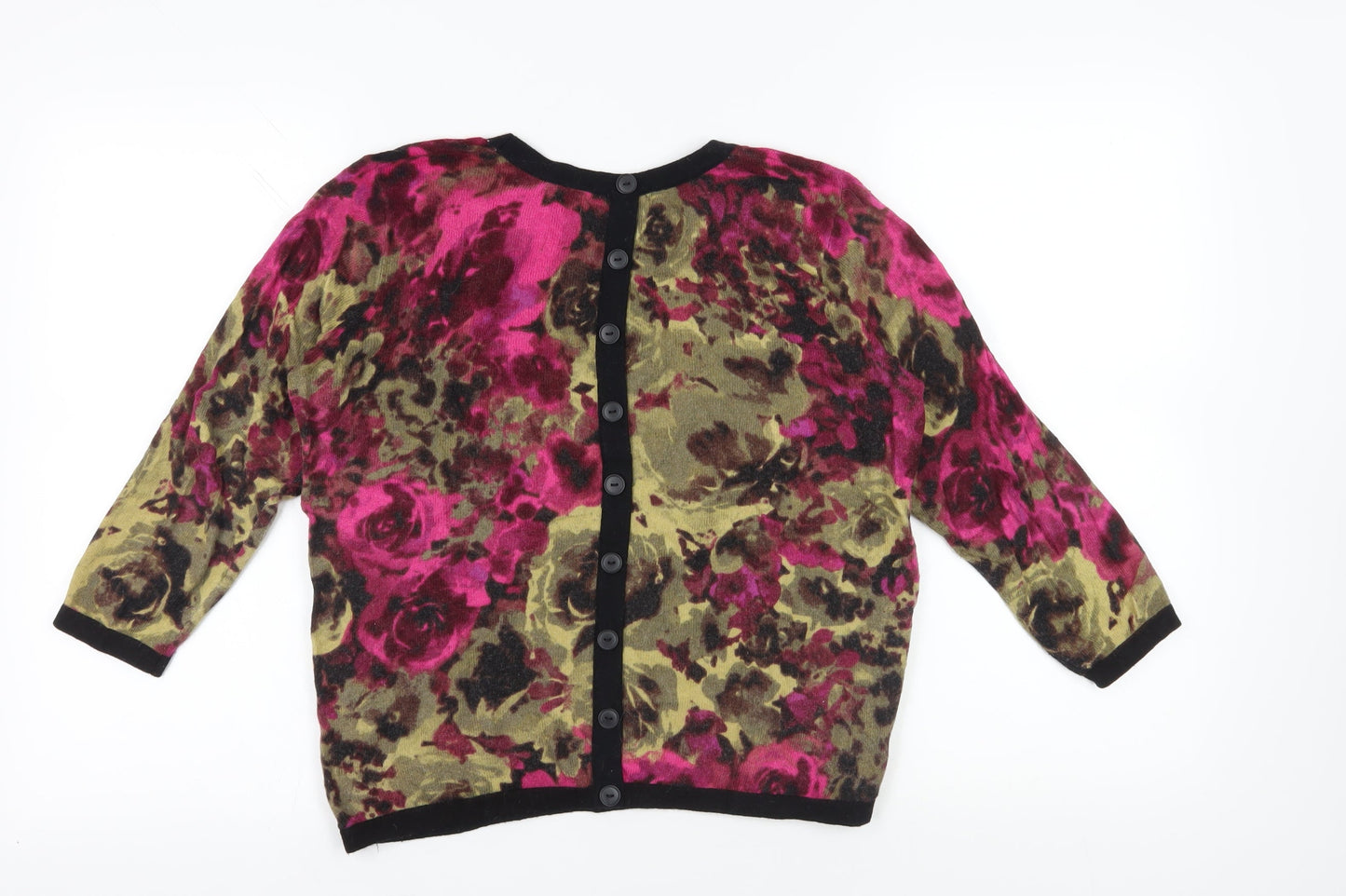 Amaryllis Floral Button Cardigan, Multicoloured, Size L