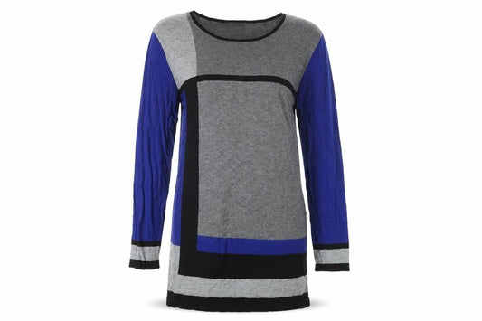 David Emanuel Grey Blue Colourblock Shift Dress M