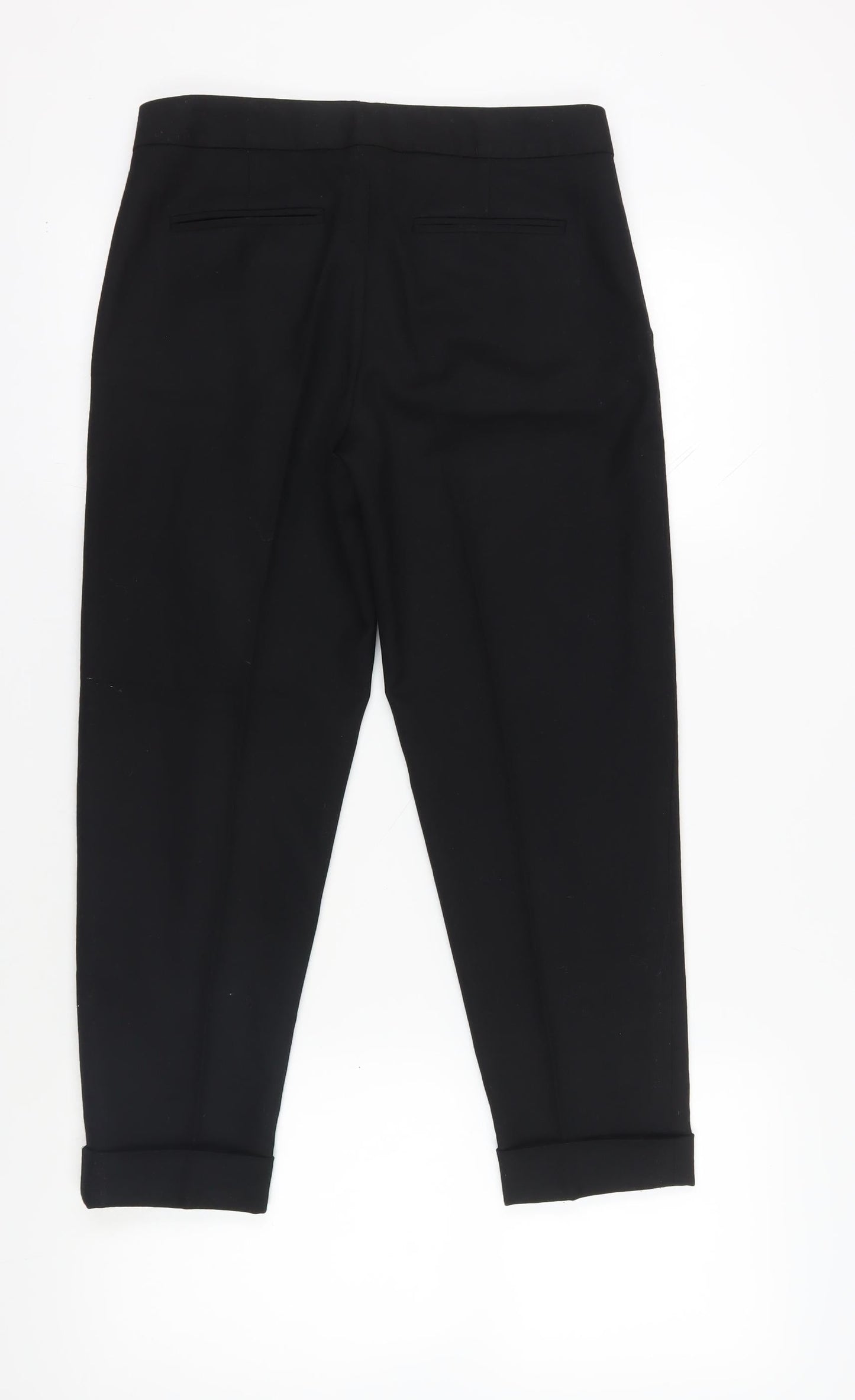 Gap Black Cropped Wool Blend Women's Trousers Size 8