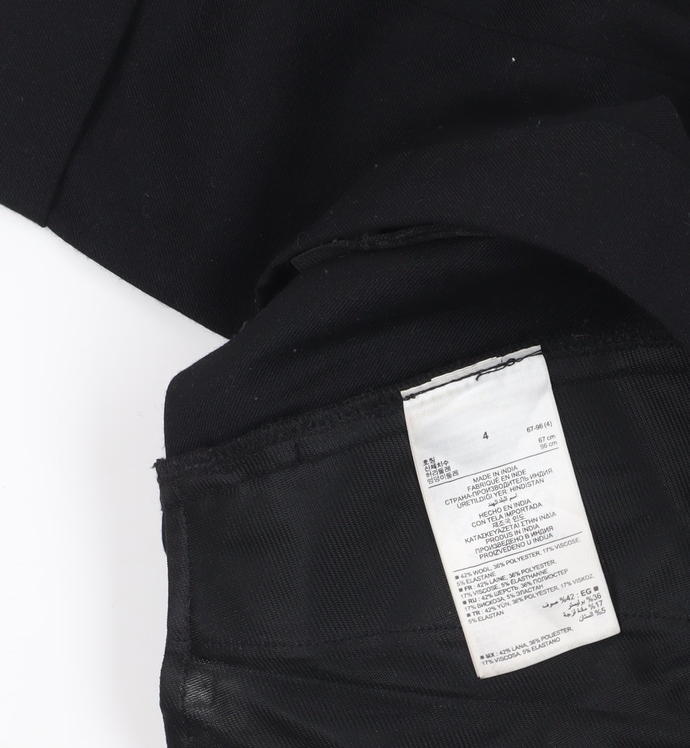Gap Black Cropped Wool Blend Women's Trousers Size 8