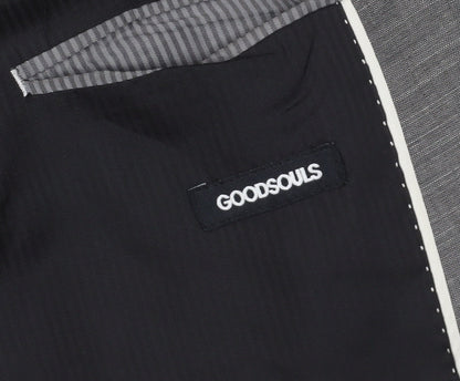 Additional view of Goodsouls Grey Slim Fit Blazer Shawl Lapel Formal Jacket