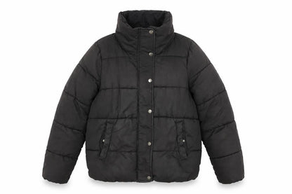 Front view of Only Black Puffer Jacket, size S, Warm Winter Coat