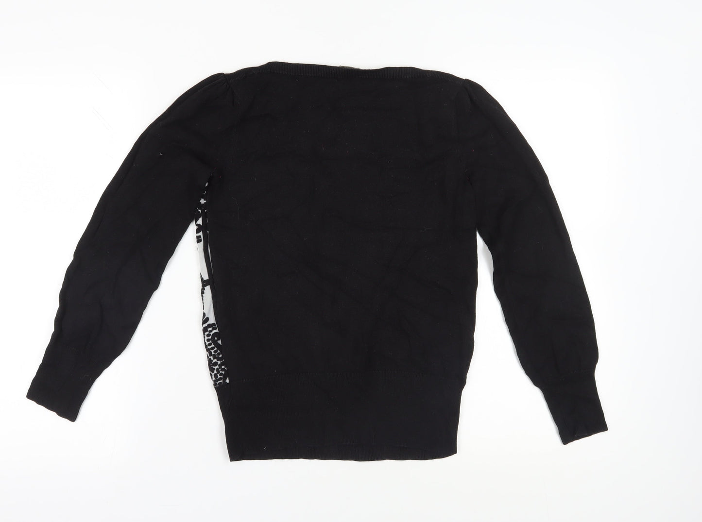 Oasis Black Geometric Pullover Jumper M