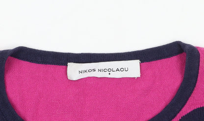 Brand and care label for Nikos Nicolaou Multicoloured Polka Dot Jumper M