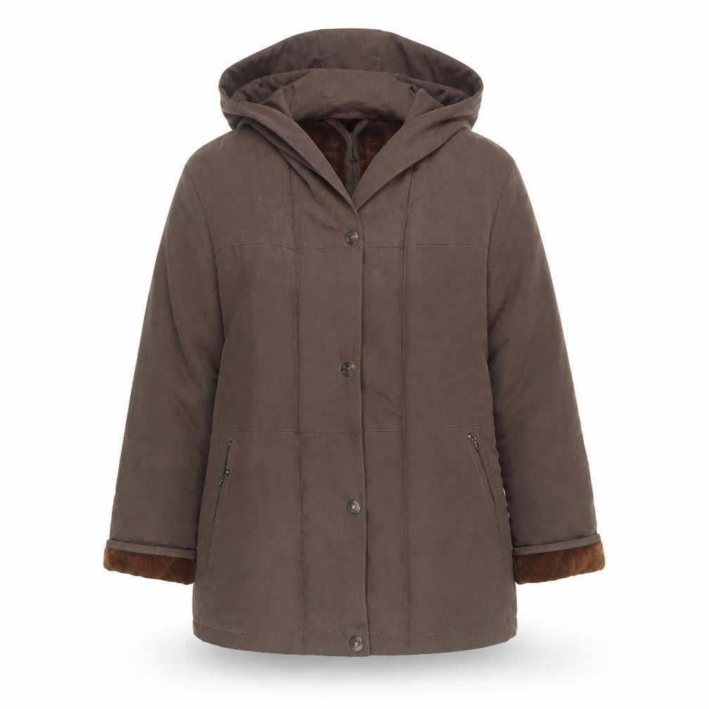 Gold by Telemac Women's Brown Mid-Length Coat M
