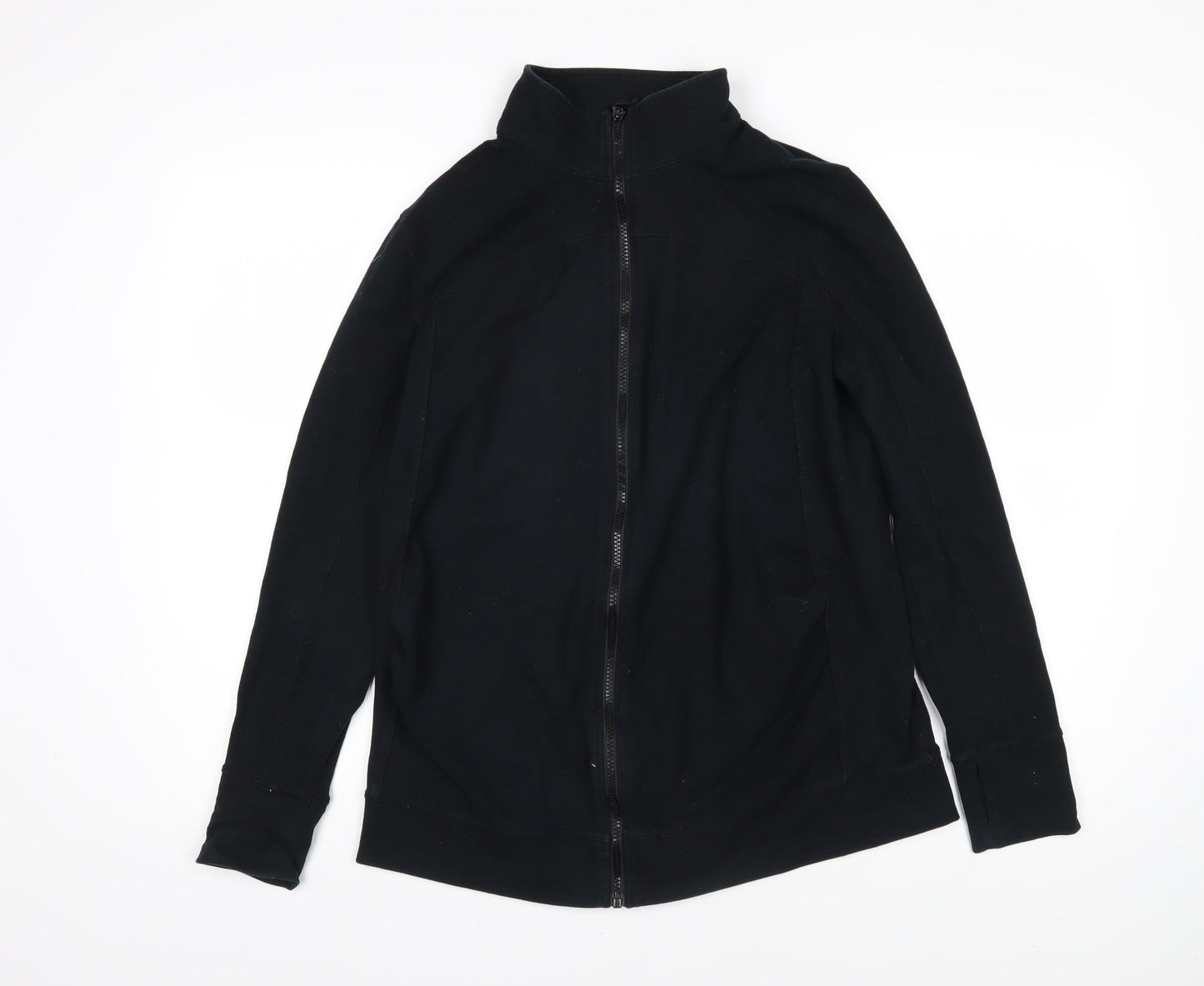 Liz Lange Womens Black Cotton Full Zip Sweatshirt Size L Zip