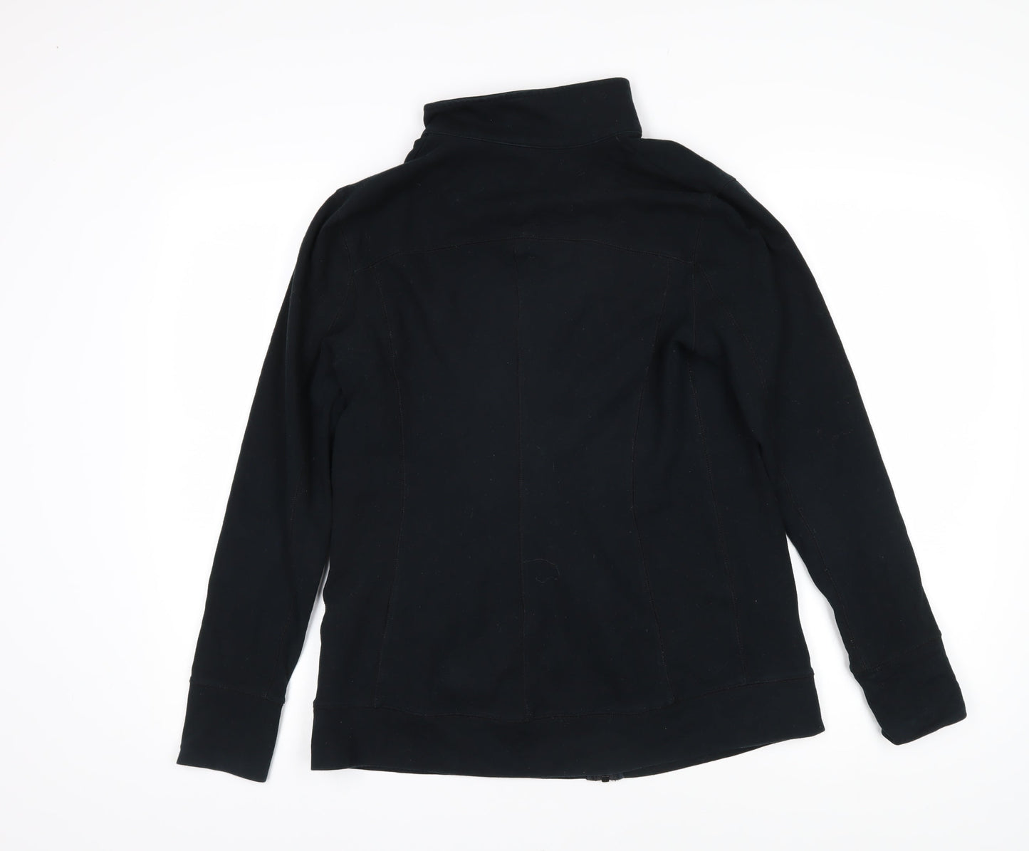 Liz Lange Womens Black Cotton Full Zip Sweatshirt Size L Zip