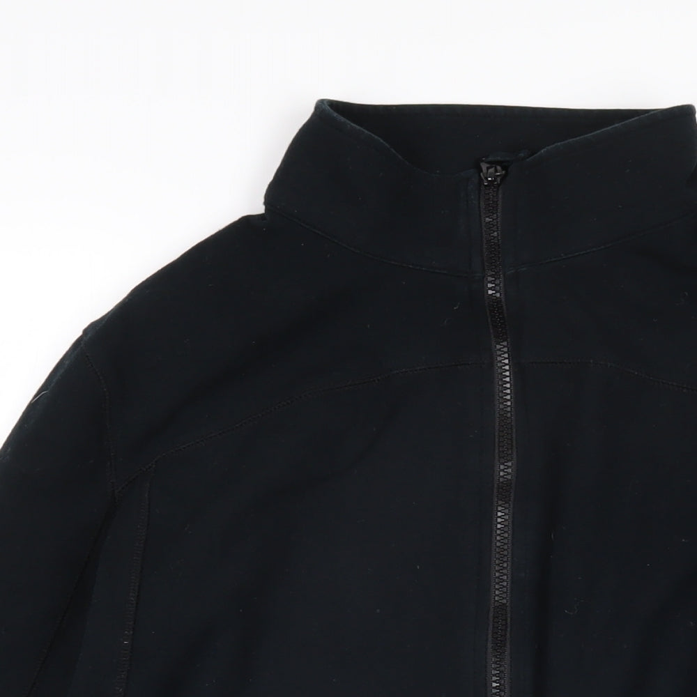 Liz Lange Womens Black Cotton Full Zip Sweatshirt Size L Zip